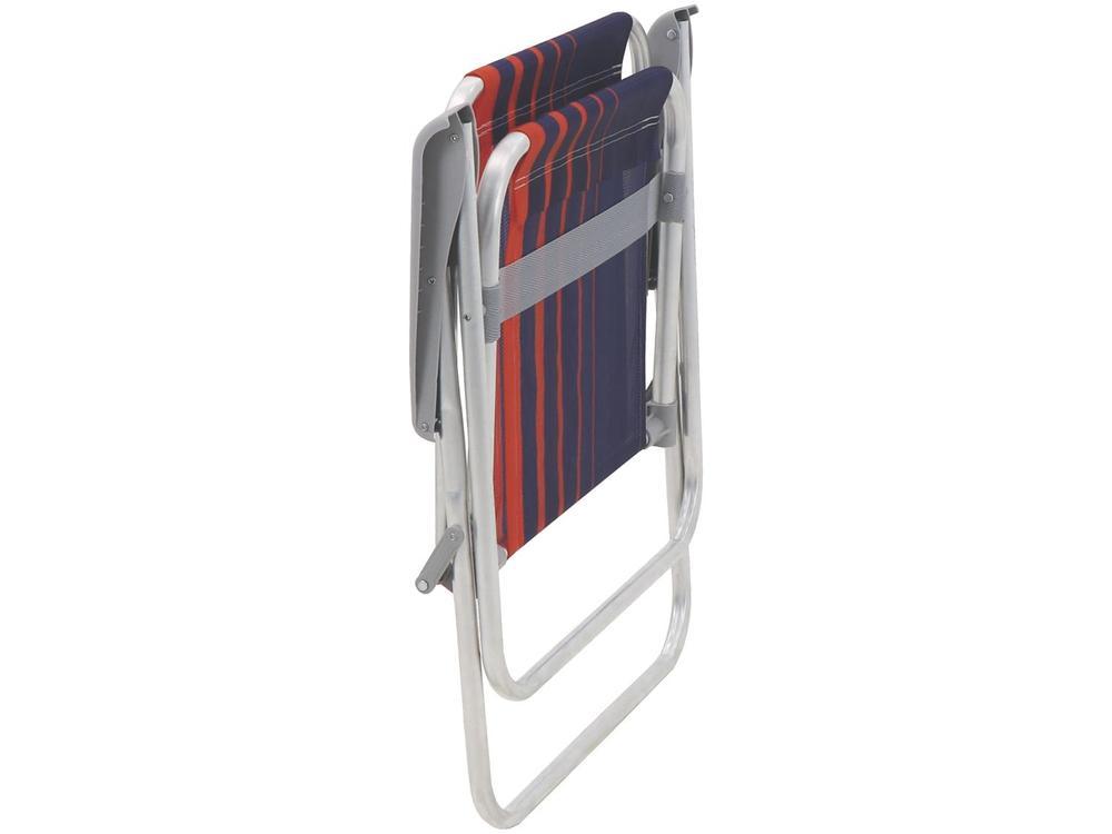 Cadeira de Praia Alta Tramontina Basic Samoa Azul Escuro e Laranja - 8