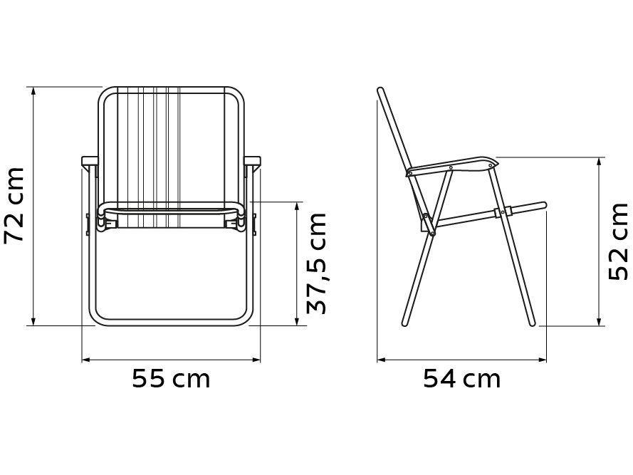Cadeira de Praia Alta Tramontina Basic Samoa Azul Escuro e Laranja - 9
