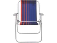 Cadeira de Praia Alta Tramontina Basic Samoa Azul Escuro e Laranja - 1