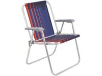 Cadeira de Praia Alta Tramontina Basic Samoa Azul Escuro e Laranja - 3