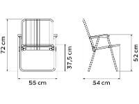 Cadeira de Praia Alta Tramontina Basic Samoa Azul Escuro e Laranja - 9