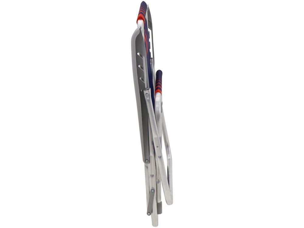 Cadeira de Praia Reclinável Tramontina Basic Bali Azul Escuro e Laranja - 9