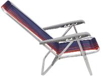 Cadeira de Praia Reclinável Tramontina Basic Bali Azul Escuro e Laranja - 5