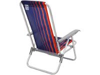 Cadeira de Praia Reclinável Tramontina Basic Bali Azul Escuro e Laranja - 7