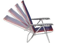 Cadeira de Praia Reclinável Tramontina Basic Bali Azul Escuro e Laranja - 3