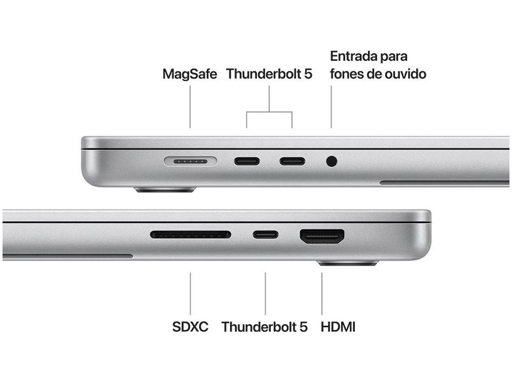Notebook Macbook Apple Pro 16" M4 36GB RAM SSD 1TB Prateado - 7