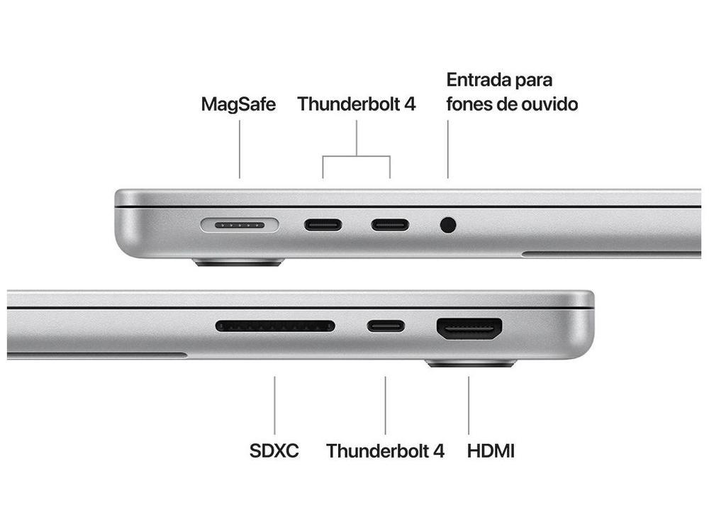 Notebook Macbook Apple Pro 14" M4 16GB RAM SSD 1TB Prateado - 7