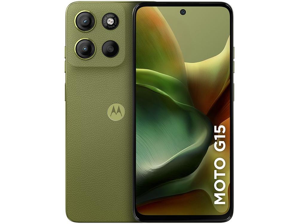 Smartphone Motorola Moto G15 256GB Verde 4G 4GB RAM 6,7" Câm. Dupla Selfie 8MP - 1
