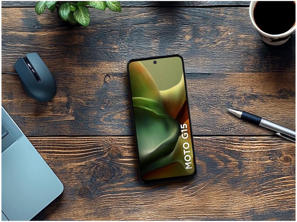 Smartphone Motorola Moto G15 256GB Verde 4G 4GB RAM 6,7" Câm. Dupla Selfie 8MP - 7