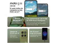 Smartphone Motorola Moto G15 256GB Verde 4G 4GB RAM 6,7" Câm. Dupla Selfie 8MP - 6