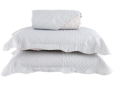 Colcha Queen Jolitex Ultrasonic Dyuri Cinza Prata 3 Peças