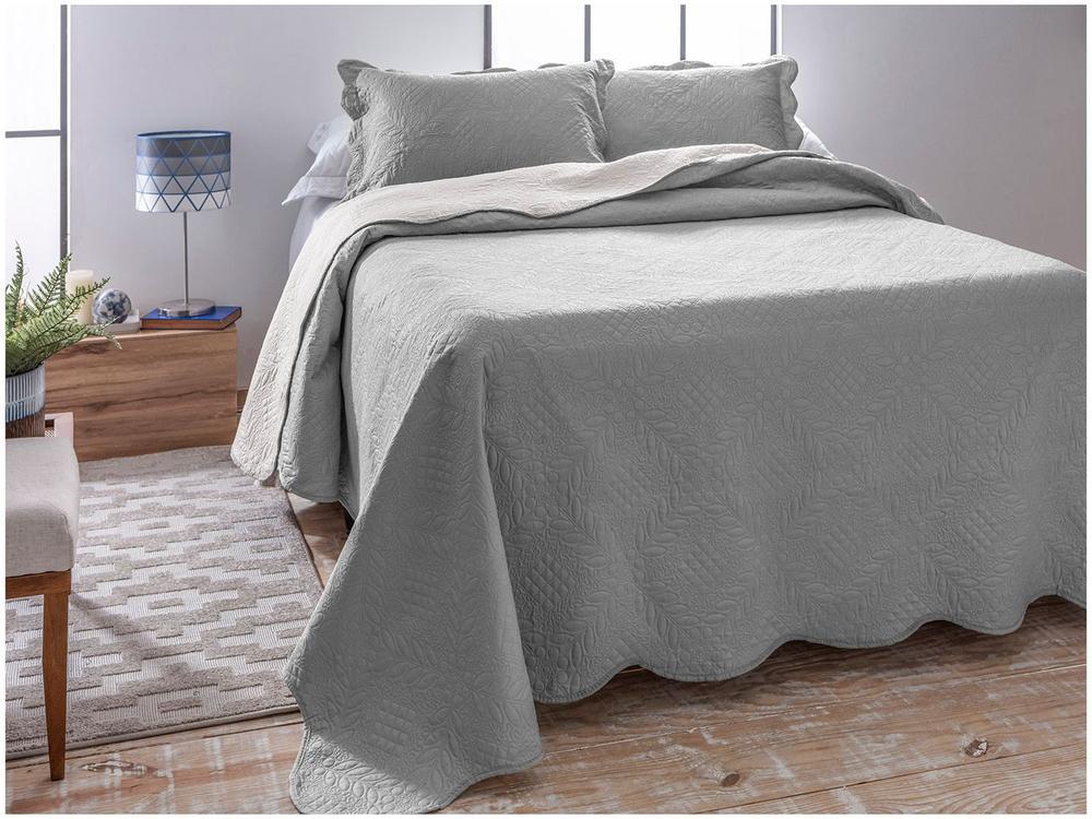 Colcha Casal Jolitex Ultrasonic Dyuri Cinza Prata 3 Peças - 9