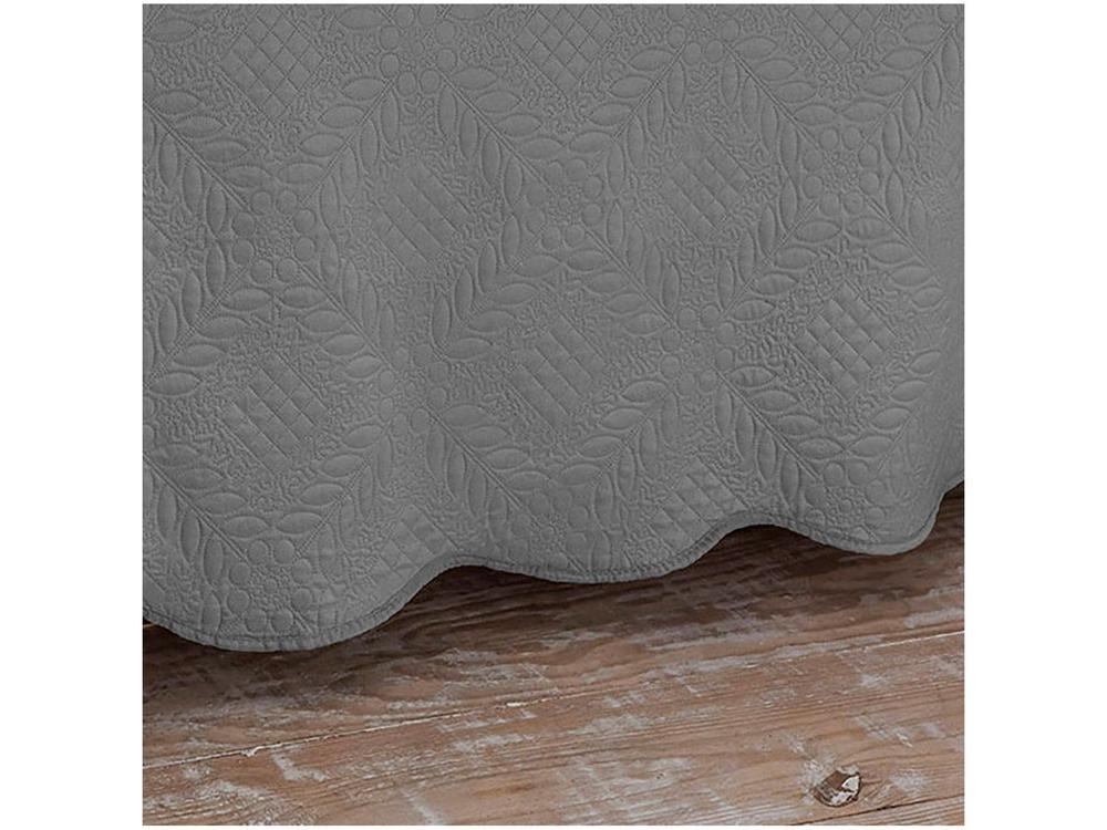 Colcha Casal Jolitex Ultrasonic Dyuri Cinza Prata 3 Peças - 8