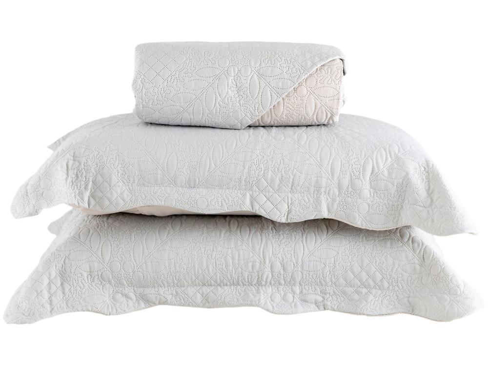 Colcha Casal Jolitex Ultrasonic Dyuri Cinza Prata 3 Peças - 1