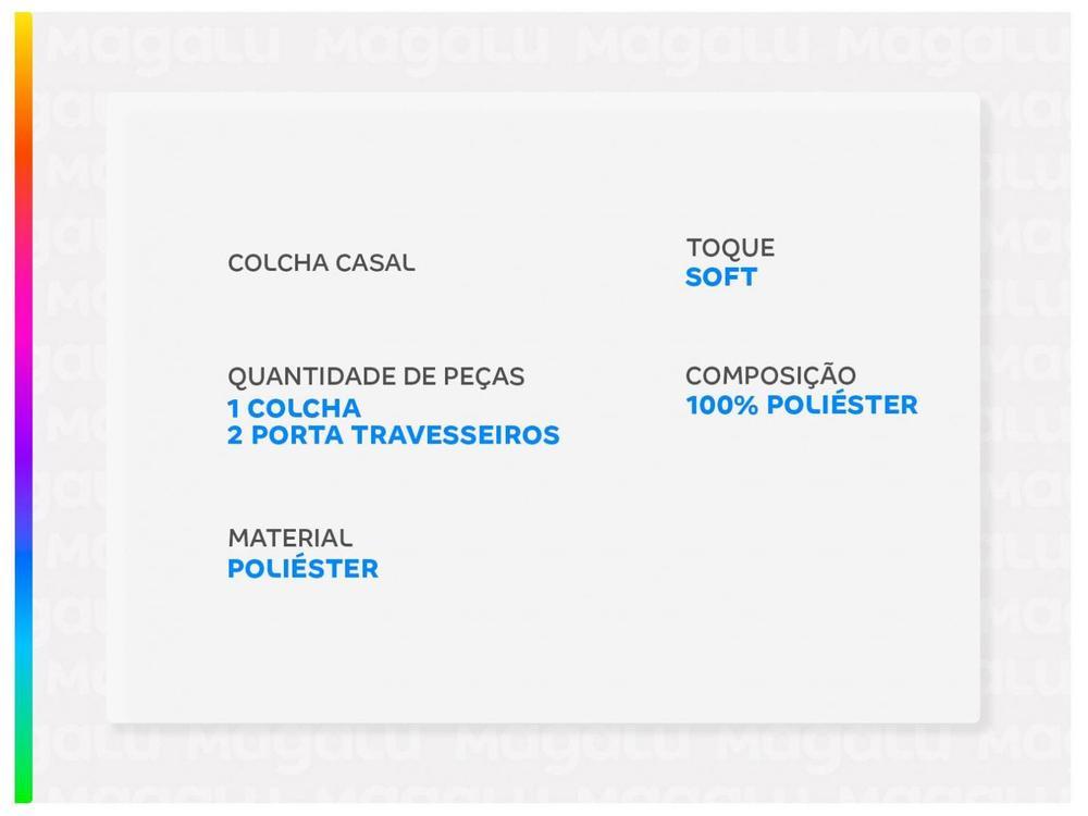 Colcha Casal Jolitex Ultrasonic Dyuri Cinza Prata 3 Peças - 2