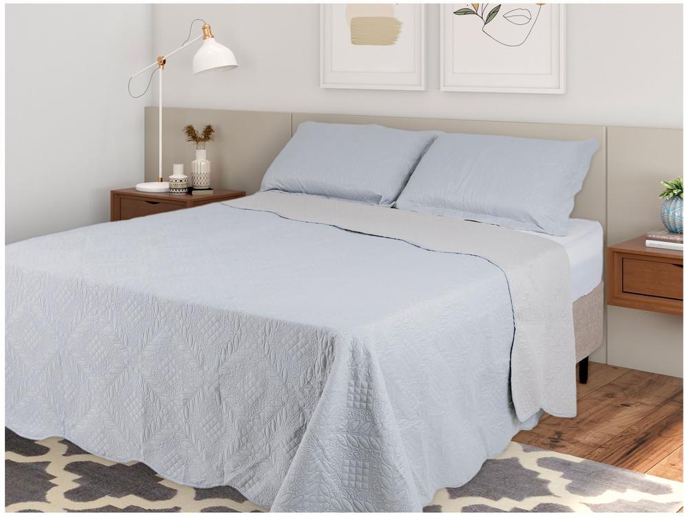 Colcha Casal Jolitex Ultrasonic Dyuri Cinza Prata 3 Peças - 4