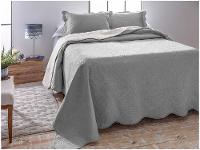 Colcha Casal Jolitex Ultrasonic Dyuri Cinza Prata 3 Peças - 9