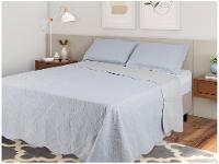 Colcha Casal Jolitex Ultrasonic Dyuri Cinza Prata 3 Peças