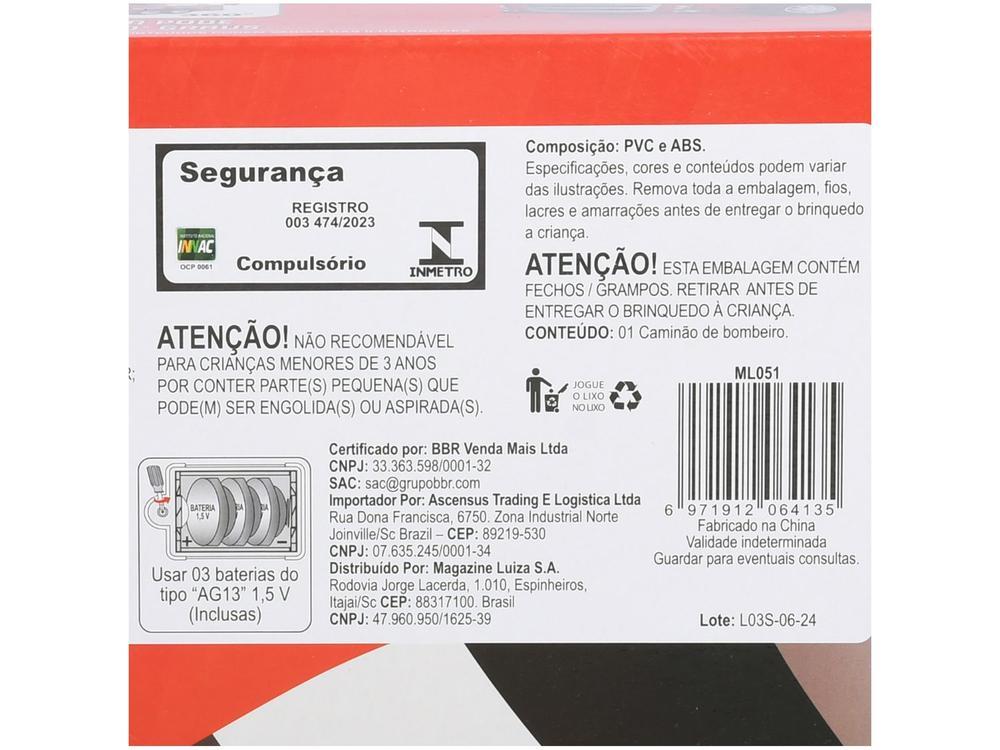 Caminhão de Bombeiro Fire Rescue Fricção - 7