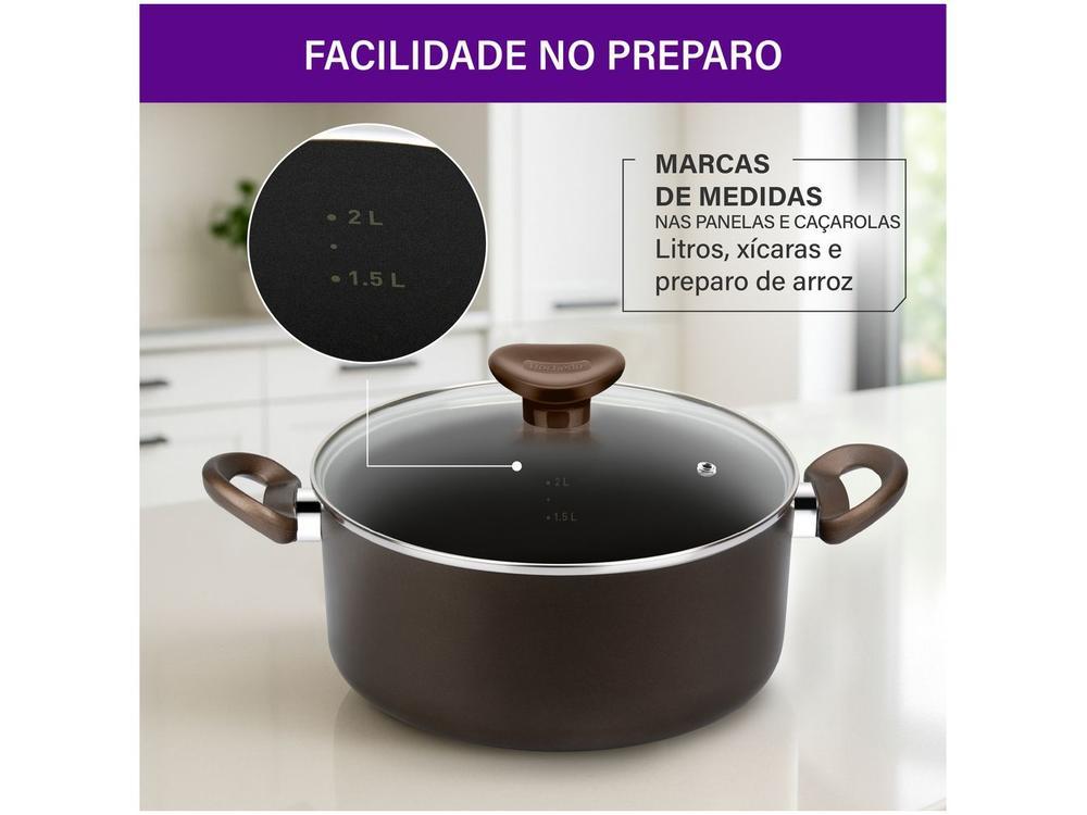 Jogo de Panelas Rochedo Antiaderente de Alumínio Chocolate 5 Peças Expert - 6