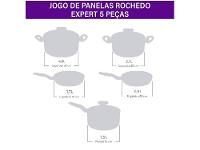 Jogo de Panelas Rochedo Antiaderente de Alumínio Chocolate 5 Peças Expert - 7