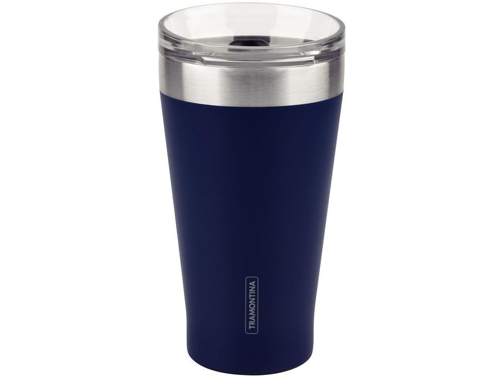 Copo Térmico Parede Dupla com Tampa Tramontina Exata 61646525 Azul 550ml - 1