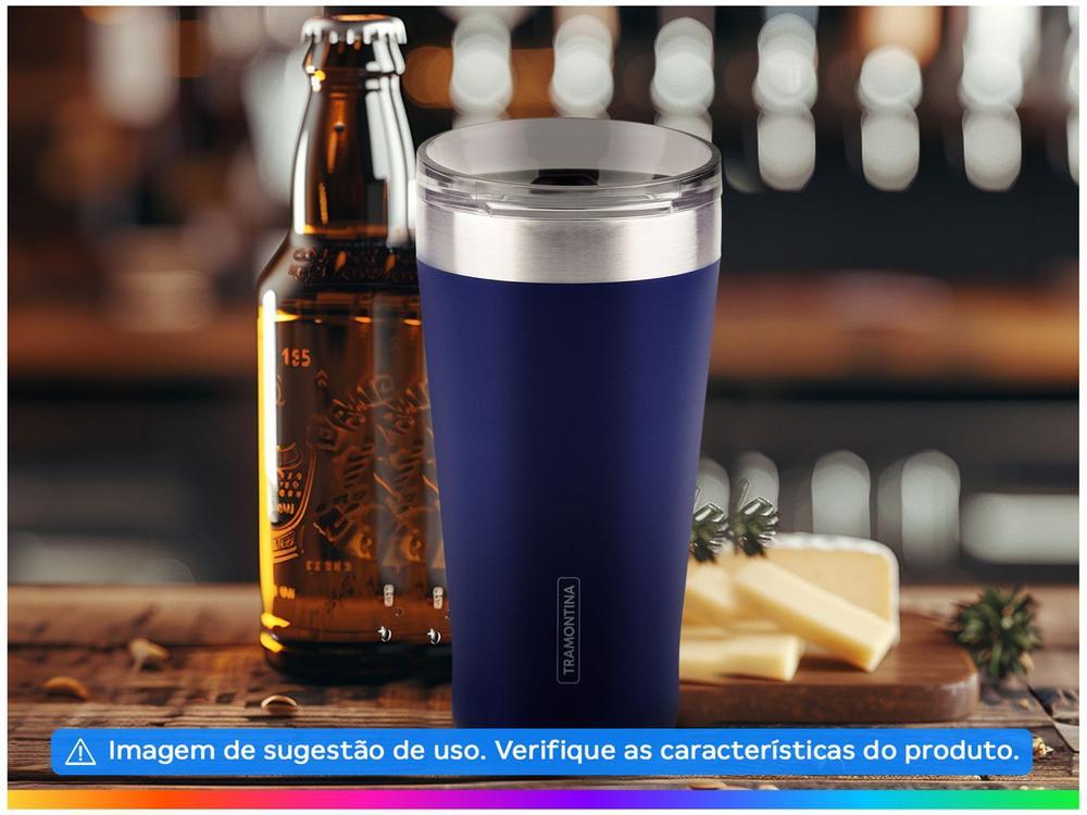 Copo Térmico Parede Dupla com Tampa Tramontina Exata 61646525 Azul 550ml - 2