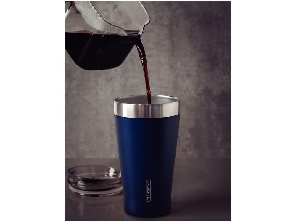 Copo Térmico Parede Dupla com Tampa Tramontina Exata 61646525 Azul 550ml - 5