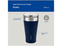 Copo Térmico Parede Dupla com Tampa Tramontina Exata 61646525 Azul 550ml - 3