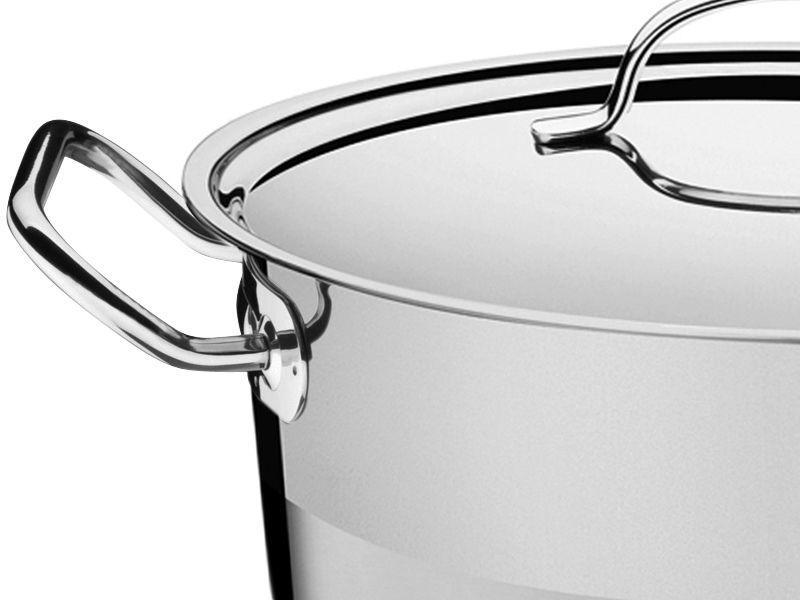 Panela Tramontina Professional em Aço Inox Fundo Triplo com Tampa Plana Detalhe Satinado 20 cm 2,9 L - 3