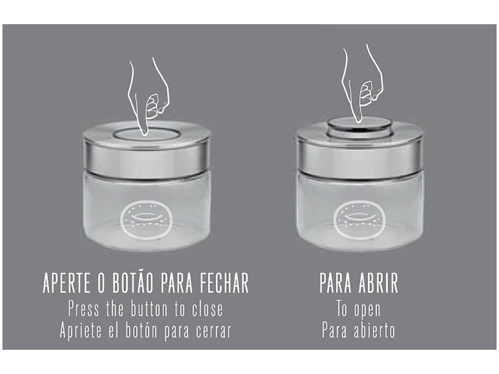 Pote de Vidro Hermético Tramontina com Tampa Redondo 700ml Purezza - 5