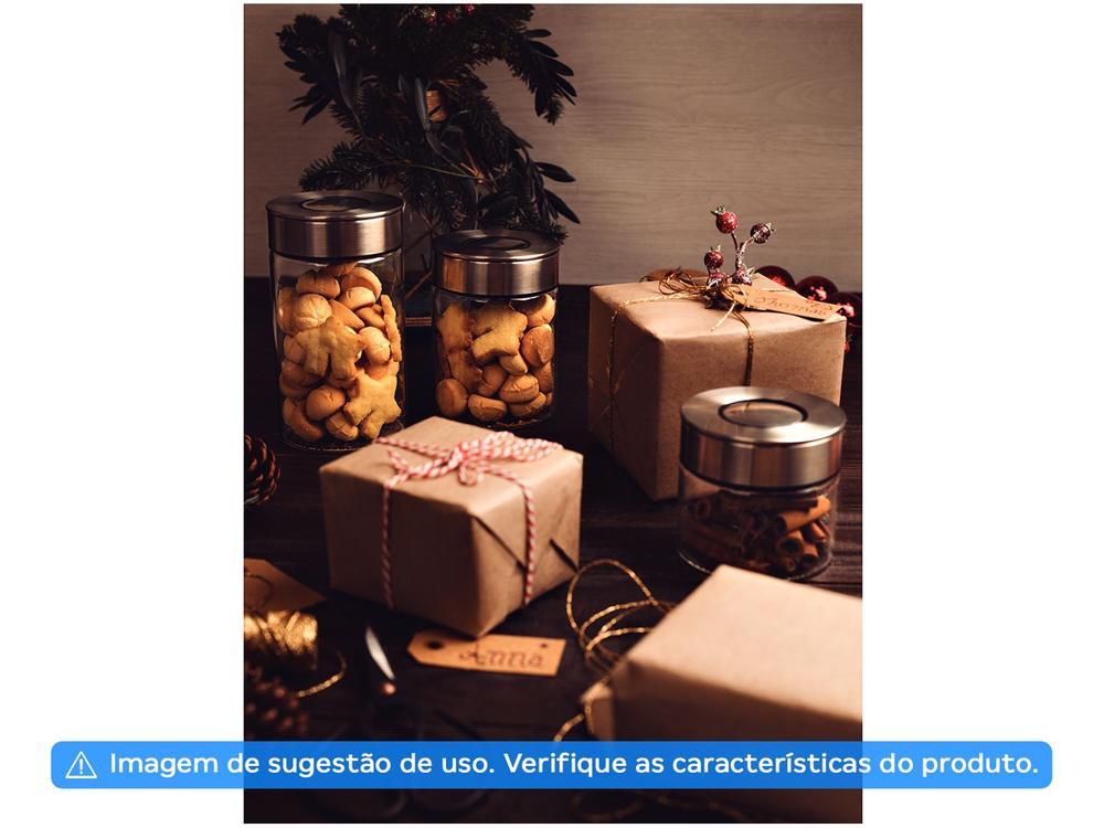 Pote de Vidro Hermético Tramontina com Tampa Redondo 700ml Purezza - 8