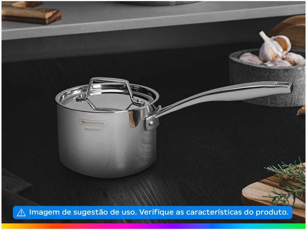 Caldeirão Inox Tramontina Fundo triplo 1,5L 14cm Grano - 4