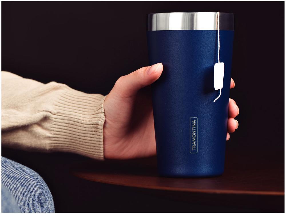 Copo Térmico Parede Dupla Tramontina Exata 61646420 Azul 420ml - 3