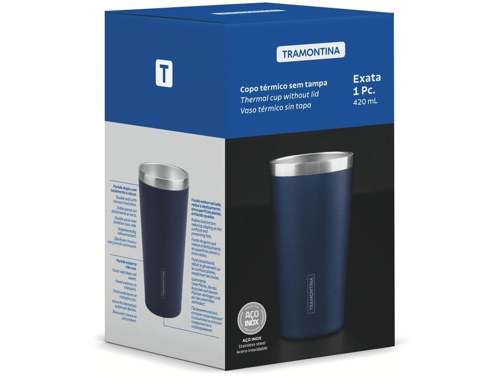 Copo Térmico Parede Dupla Tramontina Exata 61646420 Azul 420ml - 5