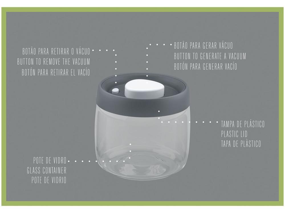 Pote de Vidro Hermético Tramontina com Tampa Redondo 400ml Purezza - 3
