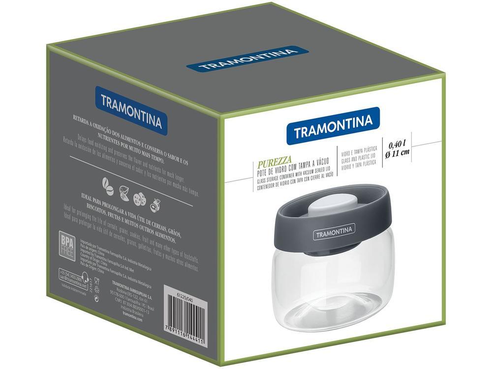 Pote de Vidro Hermético Tramontina com Tampa Redondo 400ml Purezza - 6