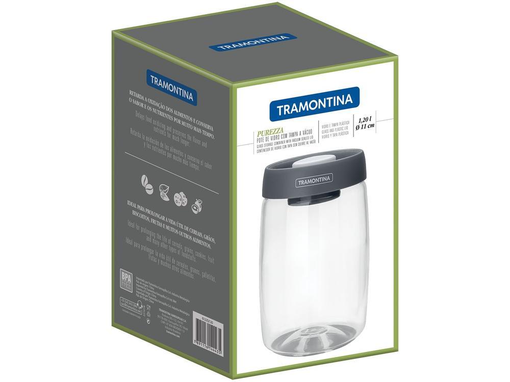 Pote de Vidro Hermético Tramontina com Tampa Redondo 1,2L Purezza - 6