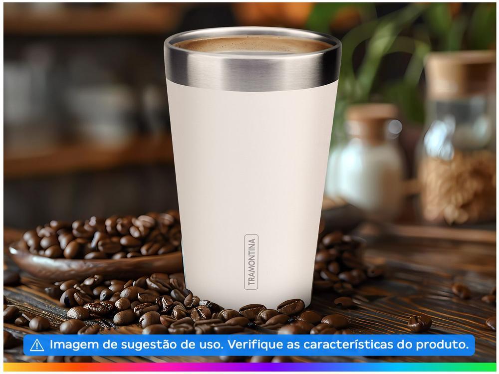 Copo Térmico Parede Dupla Tramontina Exata 61646410 Branco 420ml - 2