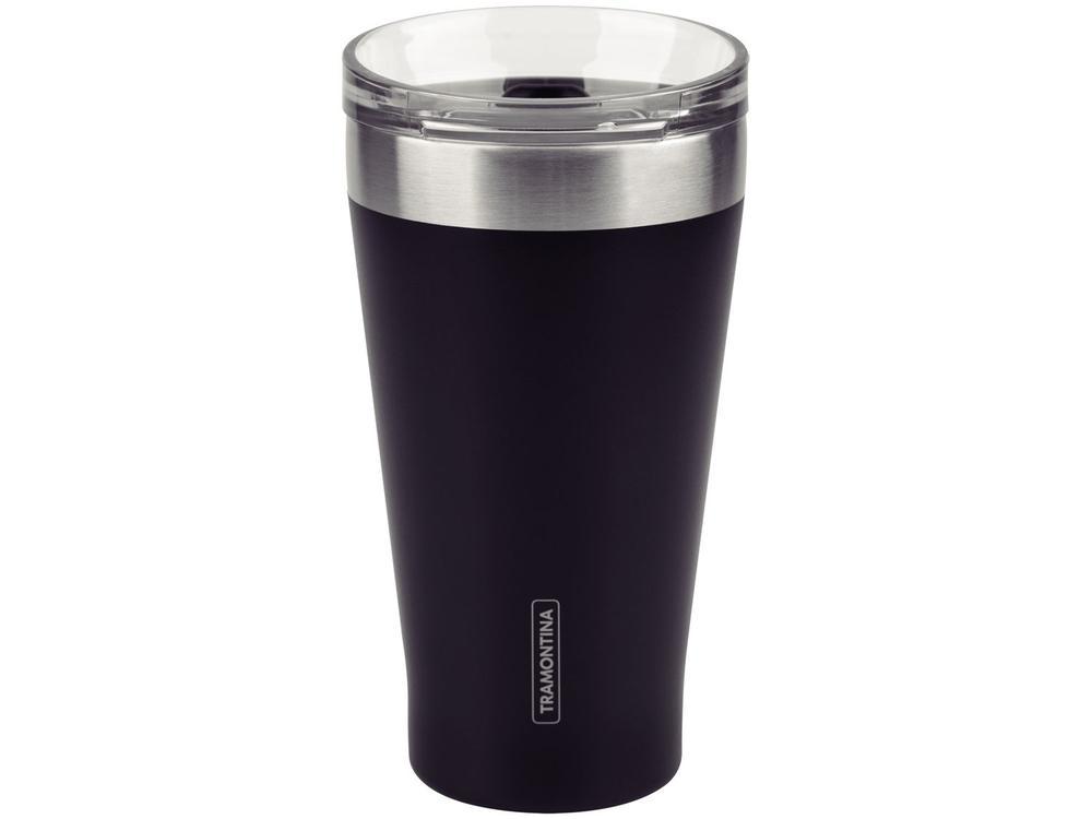 Copo Térmico Parede Dupla com Tampa Tramontina Exata 61646505 Preto 550ml - 1