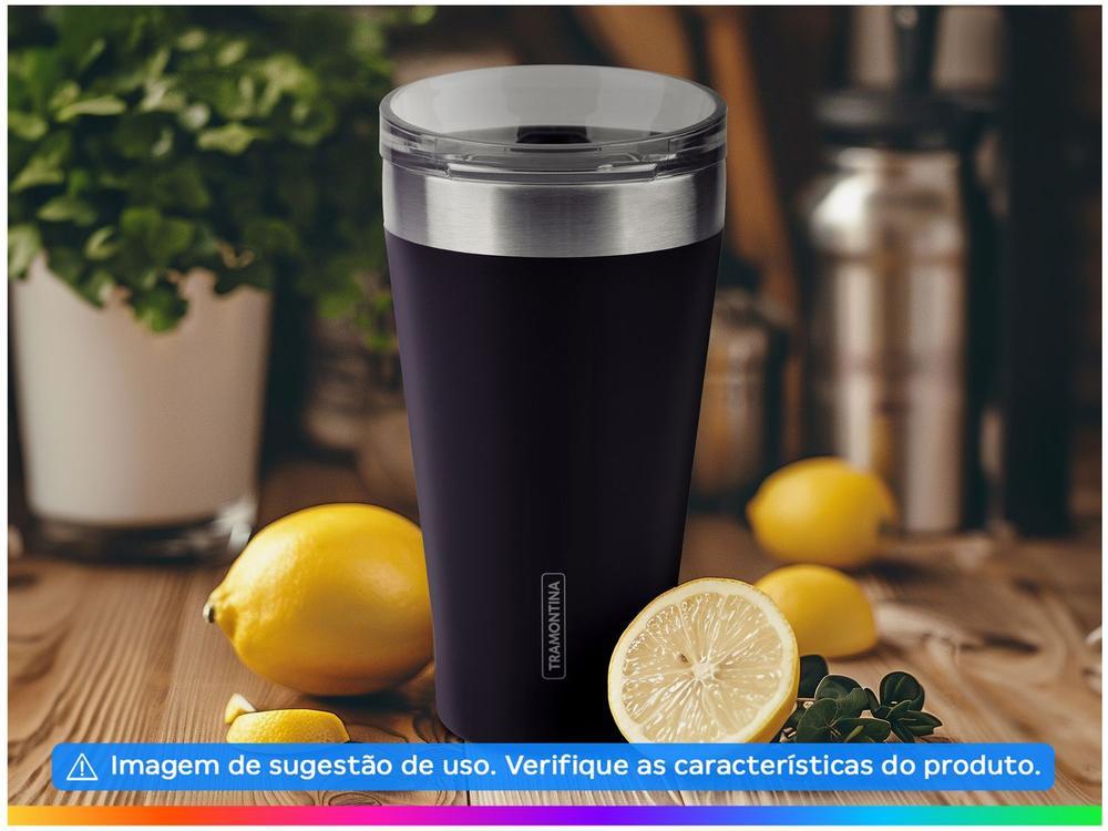 Copo Térmico Parede Dupla com Tampa Tramontina Exata 61646505 Preto 550ml - 2