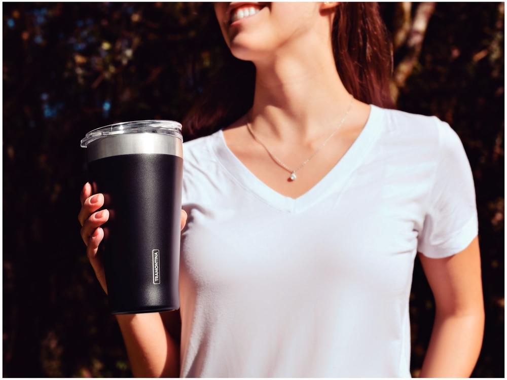 Copo Térmico Parede Dupla com Tampa Tramontina Exata 61646505 Preto 550ml - 4