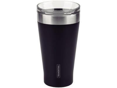 Copo Térmico Parede Dupla com Tampa Tramontina Exata 61646505 Preto 550ml