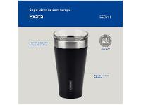 Copo Térmico Parede Dupla com Tampa Tramontina Exata 61646505 Preto 550ml - 3