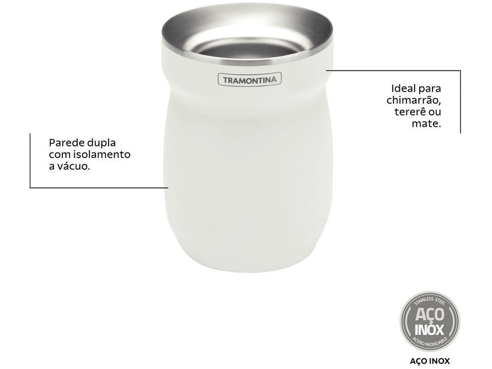 Cuia de Chimarrão e Tereré Térmica Inox Tramontina ILEX 61647210 Branco 240ml - 2