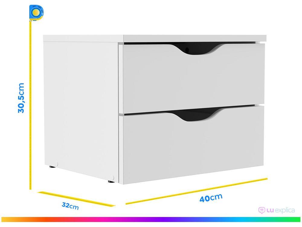 Gaveteiro para Quarto 2 Gavetas Multivisão Decore FLOW-UV-BR - 4