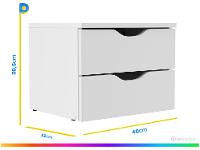 Gaveteiro para Quarto 2 Gavetas Multivisão Decore FLOW-UV-BR - 4