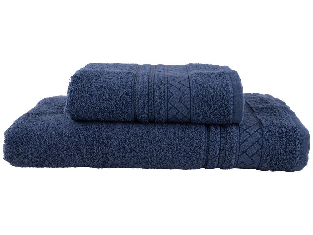 Jogo de Toalhas de Banho e Rosto Dohler de Algodão Premium Azul 2 Peças - 1