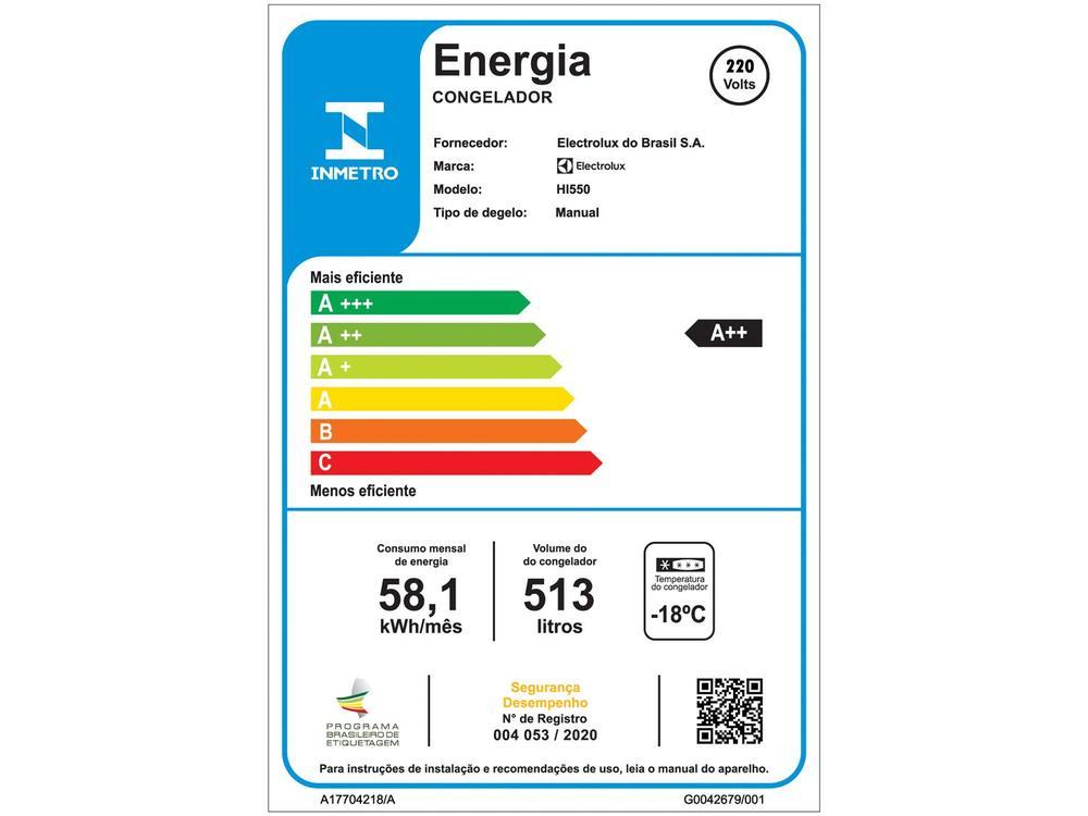 Freezer Horizontal Electrolux Cycle Defrost 1 Porta 513L HI550 - 8