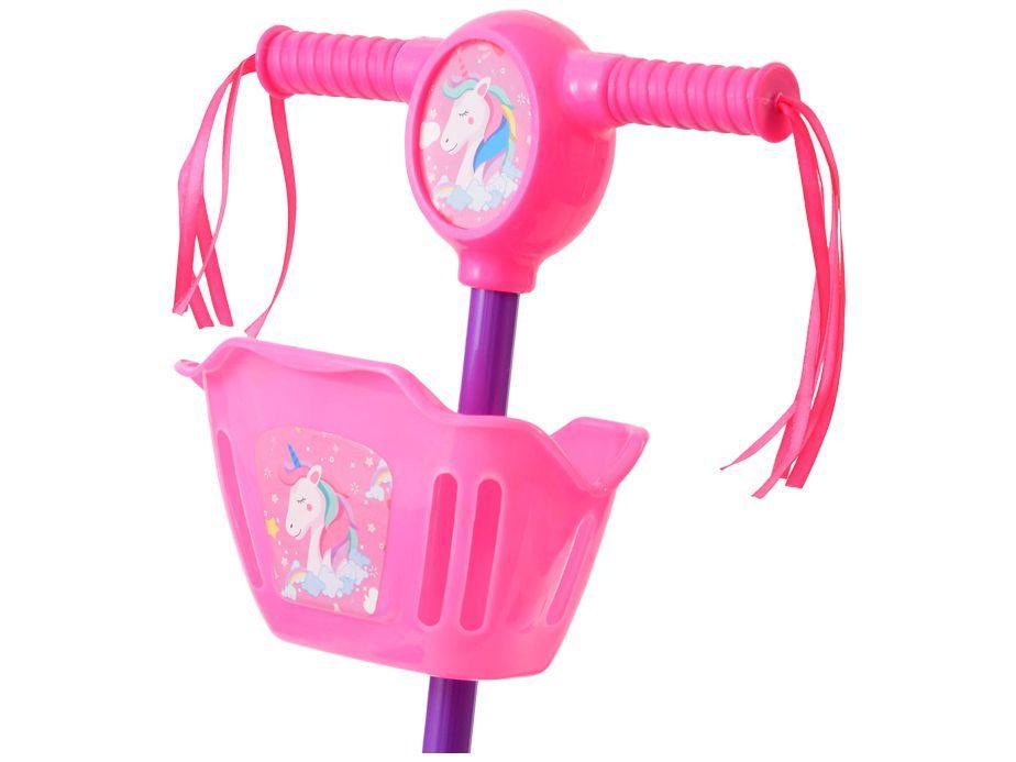 Patinete Infantil 3 Rodas Unicórnio Lulie Sport com LED com Cestinha - 2